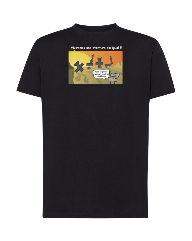 Camiseta negra adulto Viviremos una aventura sin igual