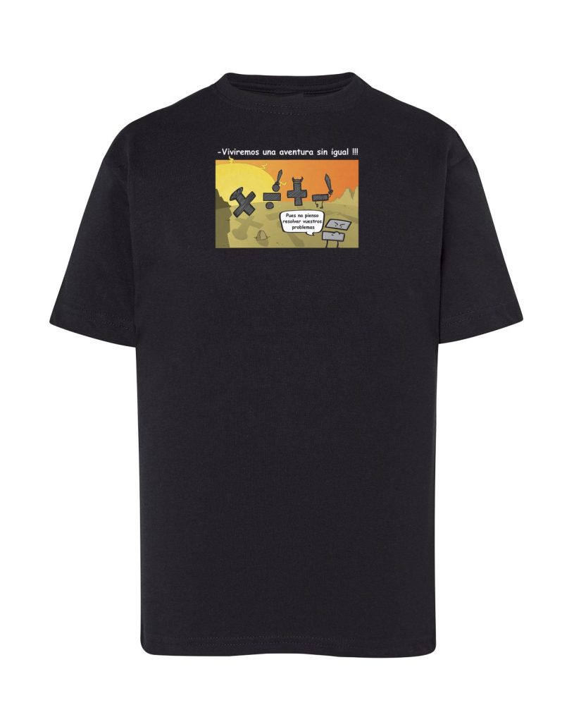 Camiseta negra infantil Viviremos una aventura sin igual