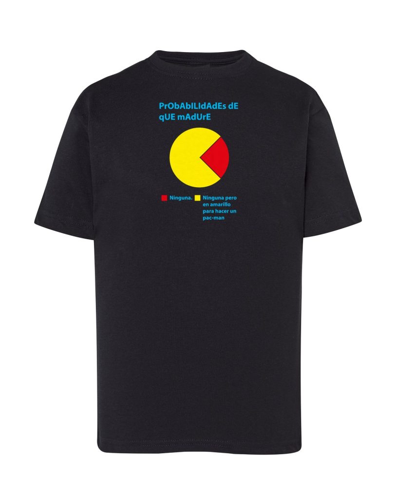 Camiseta negra infantil Probabilidades de que madure