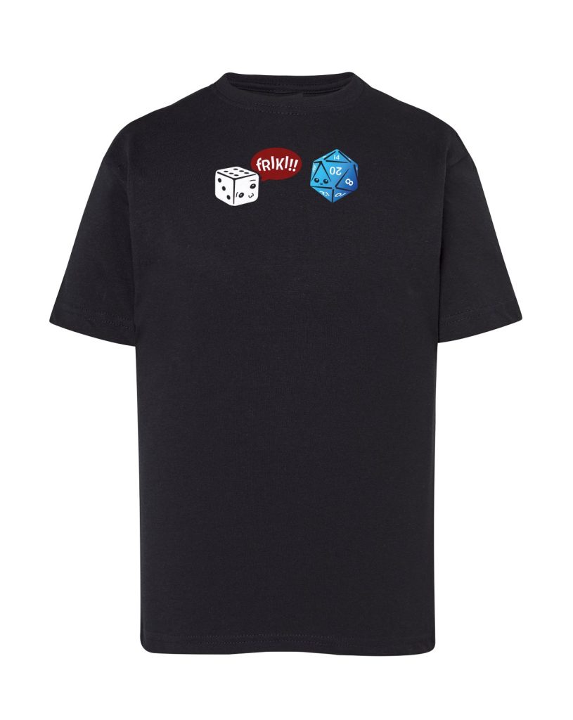 Camiseta negra infantil Dado Friki