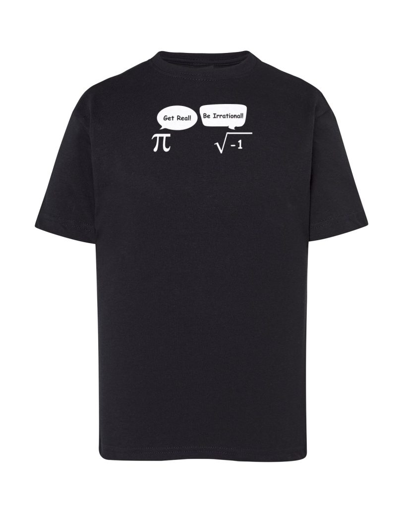 Camiseta negra infantil Get Real! Be Irrational!