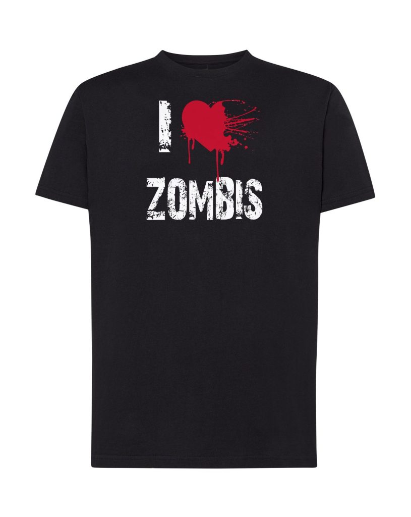 Camiseta negra adulto I Love Zombies