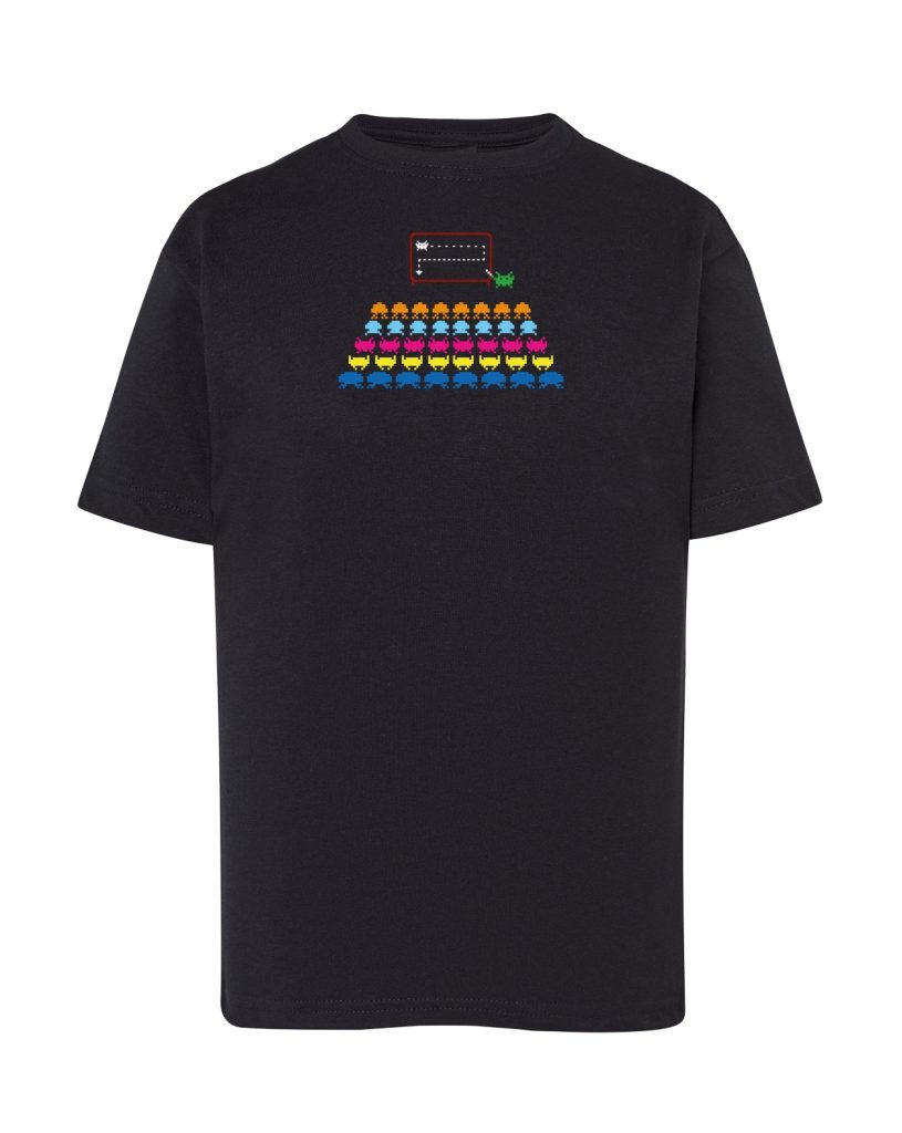 Camiseta negra infantil Marcianitos