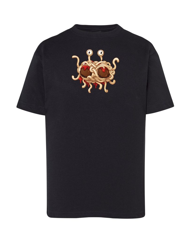 Camiseta negra infantil Monstruo Espaguetti