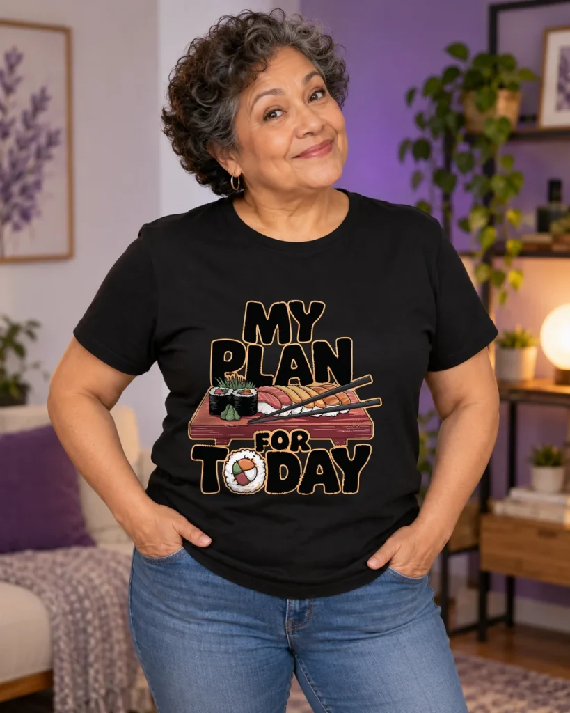 Plan de sushi – camiseta negra