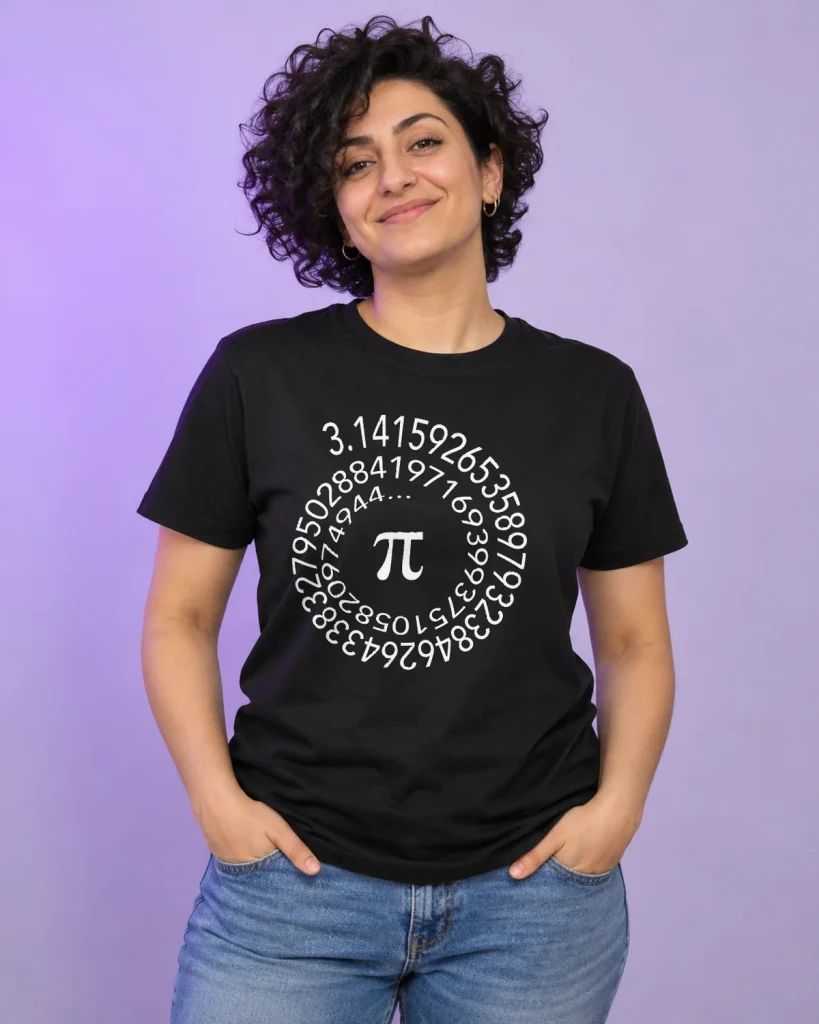 Espiral del número pi – camiseta negra