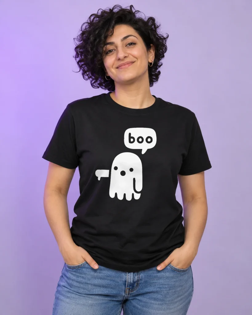 Fantasma tímido – camiseta negra