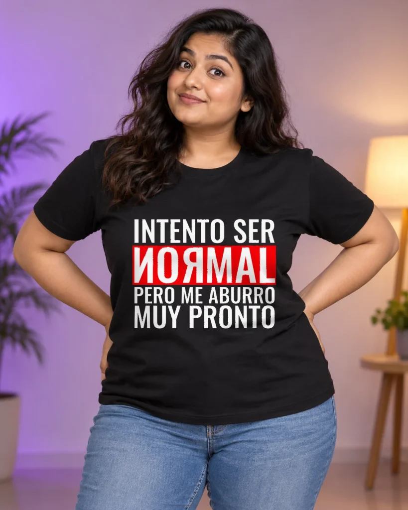 Intento ser normal – camiseta negra puesta
