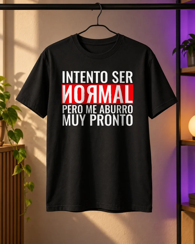 Intento ser normal – camiseta en percha