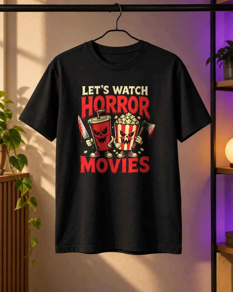 Palomitas de terror – camiseta en percha