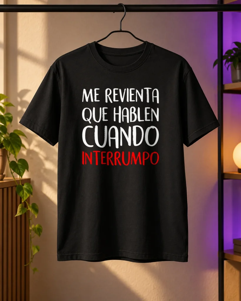 Me revienta que interrumpan – camiseta en percha