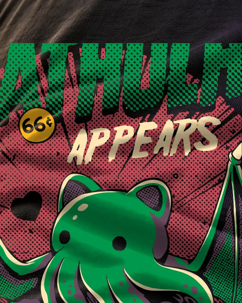 Monstruo marino gatuno – detalle del estampado