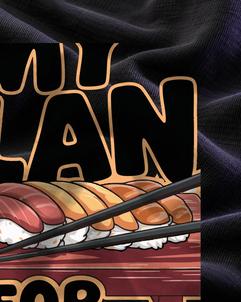 Plan de sushi – detalle del estampado