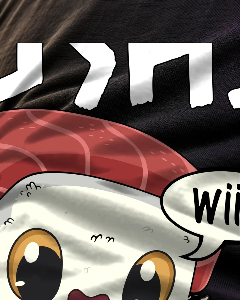 Sushi con esqueleto – detalle del estampado
