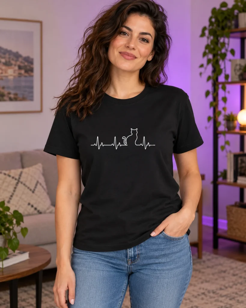 Latido felino – camiseta negra