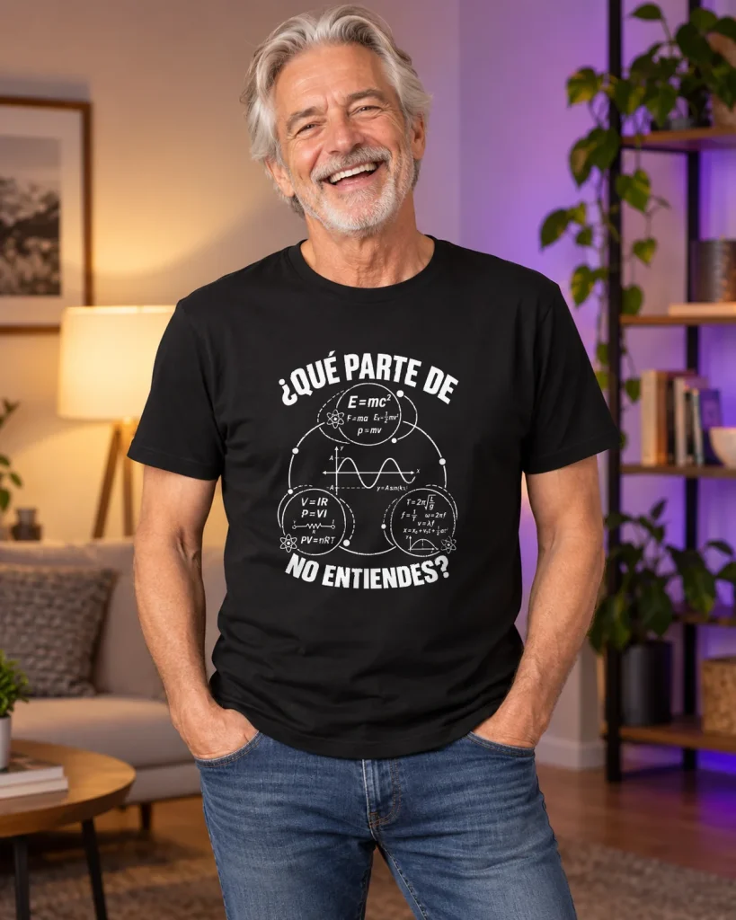 Qué parte de la física no entiendes – camiseta negra puesta
