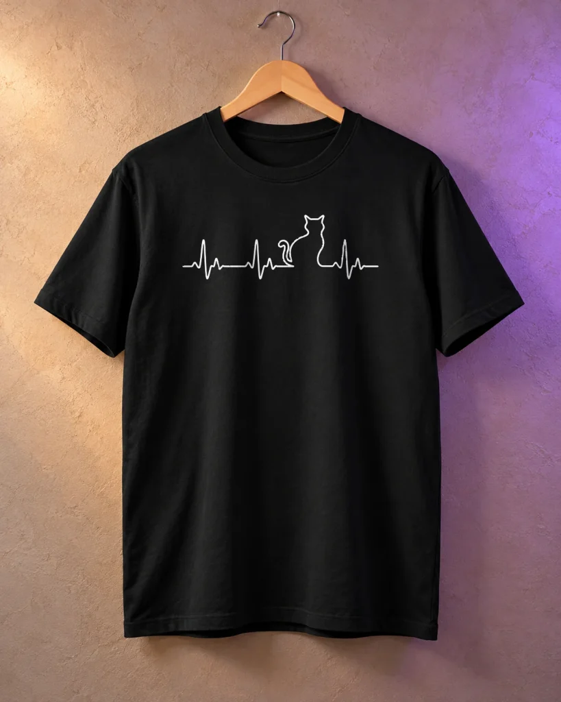 Latido felino – camiseta en percha