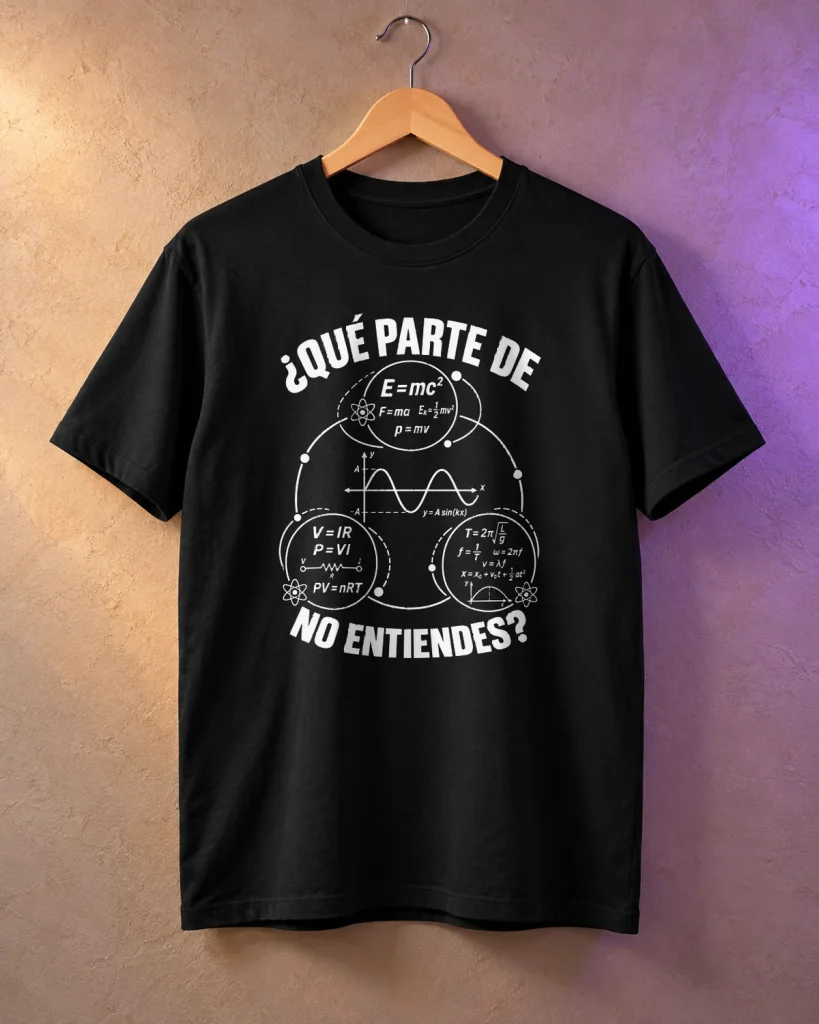 Qué parte de la física no entiendes – camiseta en percha
