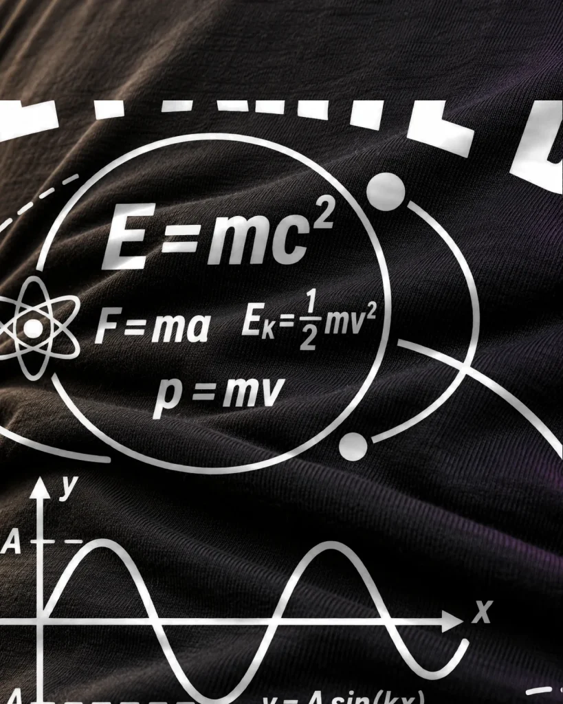 Qué parte de la física no entiendes – detalle del estampado